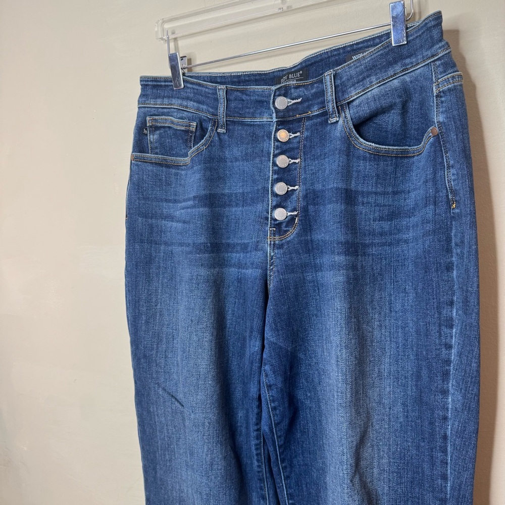 Judy Blue Dark Wash Ankle High Rise Button Fly Jeans Size 16W - Picture 4 of 12